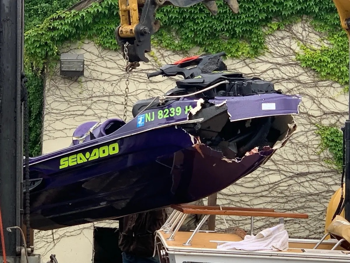 Jet ski crash damage requiring insurance repair in Long Island